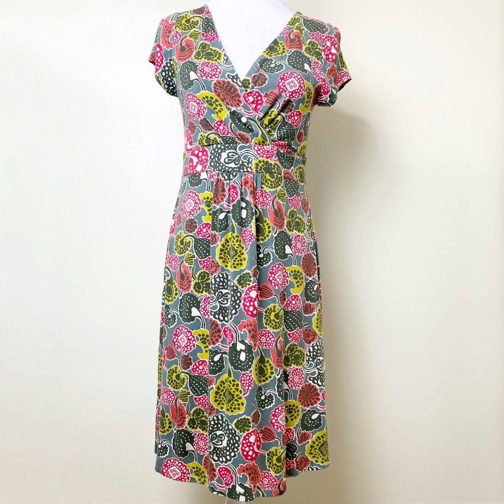 Boden Faux Wrap Jersey Knit Print Dress